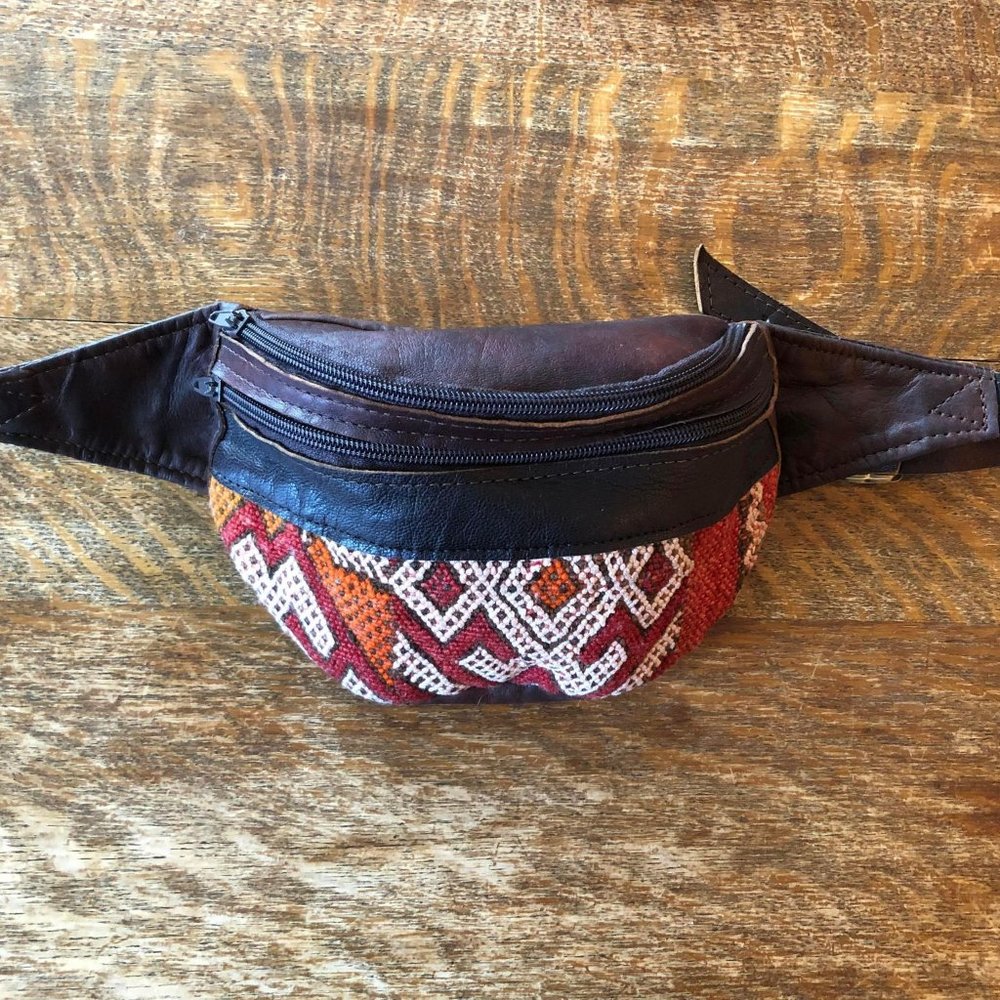 Leather & Stitched Fanny Pack